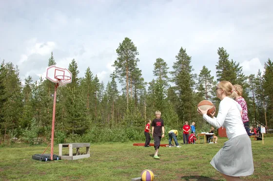 Jessica Shooting Hoops basketball